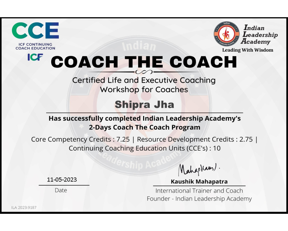 Shipra Jha - Coach The Coach - Wisdom Ed